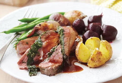 Herb Stuffed Butterflied Leg of Lamb