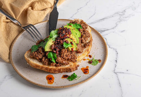 Mince & Avo on Toast with Crispy Chilli Oil