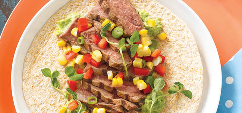 Barbecued Rump Steak Wrap with Corn Salsa