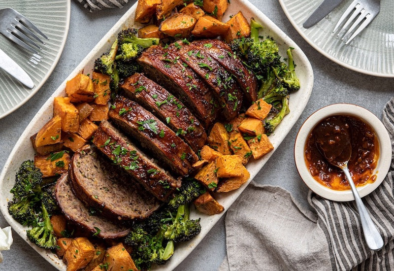 Bacon Wrapped Meatloaf with Tamarind Glaze