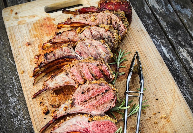 Mustard and herb crumbed rack of lamb