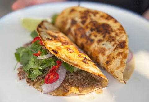 Rendang Smash Tacos