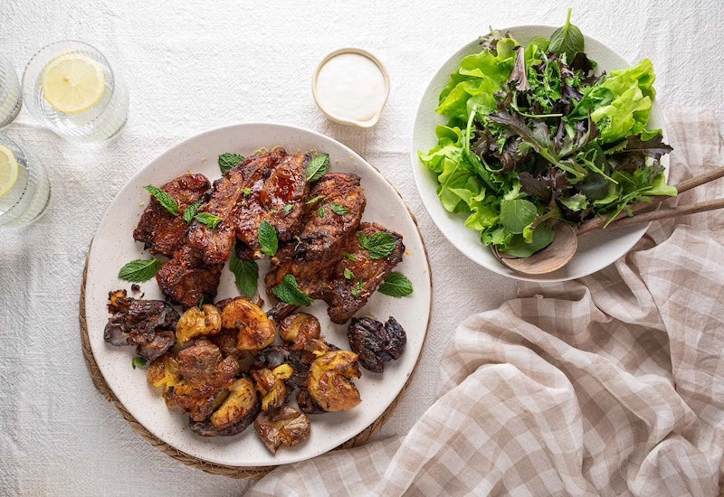 BBQ Glazed Air Fryer Lamb Chops