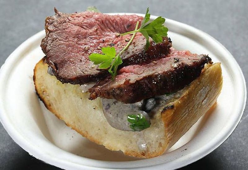 Steak and mushroom sandwich