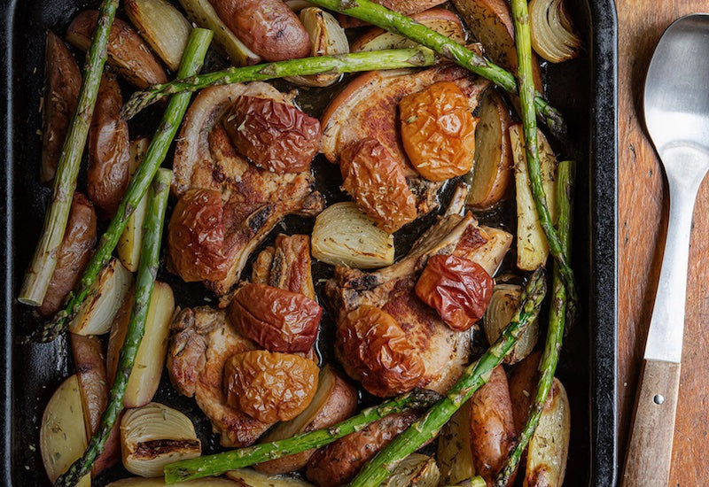 Pork Chop and Apple Tray Bake